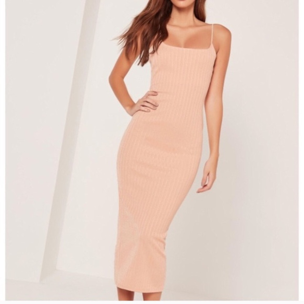 Sarah Ashcroft x Missguided Nude Bodycon Dress